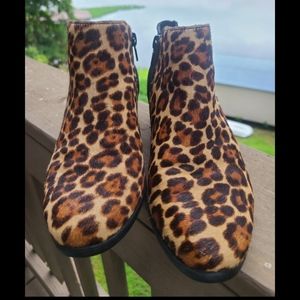 Bass leopard print, cheetah ankle booties,size 6